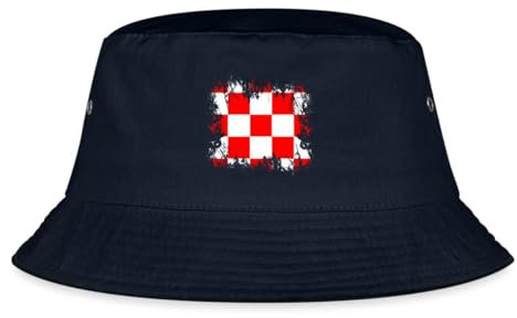 Spreadshirt Kroatien Kroatien Flagge Fischerhut, S/M (Caps), Navy