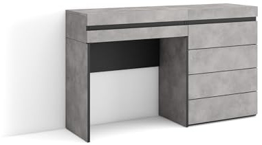 Skraut Home | Tavolo da toeletta | Tavolo da Trucco, stoccaggio | 127x75x35 cm | Con cassetto | Cassettiera | Stile moderno | Cemento