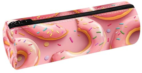 EJFICAHG Stiftetasche Rosa Donuts Mit Sprinkles-Muster Federmäppchen Schreibwarenetui Stifteetui Kosmetiktasche Kosmetiktasche Kosmetiktasche