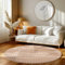 LIVUM Tapis Rond Salon, Chambre, Moderne et Design en Relief, Doux et Confortable (Rose, 200cm Rond)