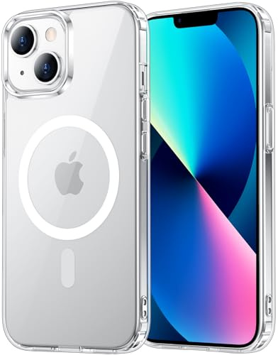 Temdan for iPhone 13 Case Clear, [Compatible with Magsafe][Anti-Yellowing][Military-Grade Protection] Shockproof Slim Magnetic Phone Case for iPhone 13, Transparent