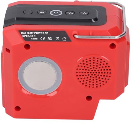 Garosa Altoparlante Cantiere, Suono Nitido, Stereo Wireless, Alimentazione a Batteria 18 V, Tecnologia BT 5.3, Luce LED Colorata, Protezione Bassa Tensione