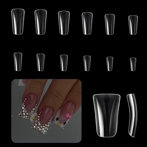 504x Duck Nails Tips Clear Nails Tips Half Covers False Nails Press On Nails Tips Curved Nails Tips Manicures Supplies