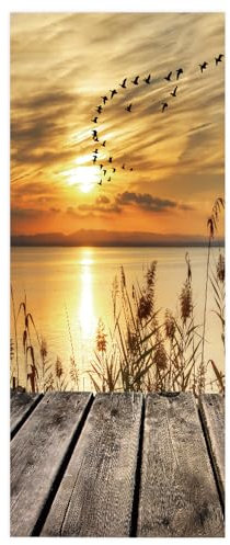 workid Türtapete Selbstklebend Türfolie Selbstklebend Türaufkleber Türposter Türsticker Fototapete 3D Effekt für Schlafzimmer Wohnzimmer Küche 90 * 200cm (Schilf) MTHP-02