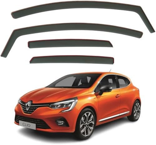 AirFlux Set mit 4 Windabweisern, kompatibel mit Renault Clio MK5 5-Türer Schrägheck 2020 2021 2022 2023 2024 2025 Modelle
