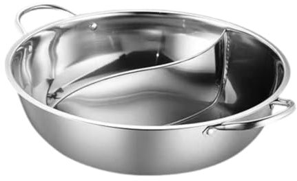 SiaBiced Chinese Hot Pot Two Flavor Soup Pot for Induction Cooktop Shabu Shabu Divider Hot Pot Hot Pot Cooking Pot for Home Party, 32cm