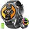 Reloj Inteligente Hombre Pantalla HD AMOLED 1.75 Batería 730mAh Larga Duración, Linterna LED, Compatible Android iOS, Contestar Llamadas Bluetooth, Monitor de Actividad Fitness
