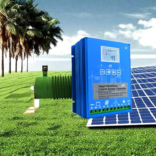 Molino de viento de energía libre de 12000 W con eje vertical, generador de turbina eólica, controlador de carga MPPT de 12 V, 24 V, 48 V, controlador híbrido eólico solar MPPT, accesorios de energía