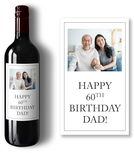 Personalised Wine Bottle Label (Pack of 2) – Custom Message & Font – Personalised Wine Label with Photo & Coloured Text – Gift for Birthdays, Weddings, Anniversaries & Special Occasions