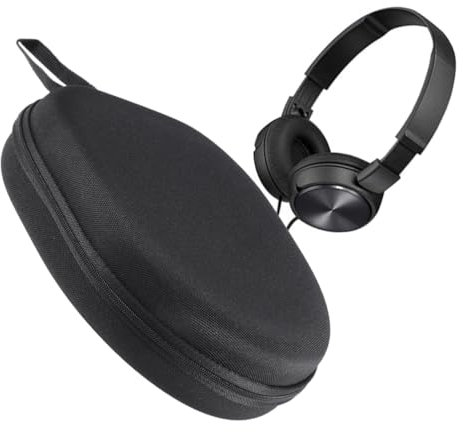 LABRIMP Portable Headphone Case Pouch Compatible with Sony Mdr Soft Lining Mesh Storage Black for Earphone Protection and Travel