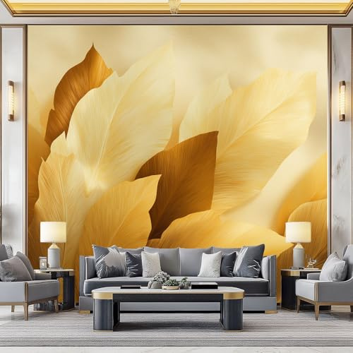 WHUOEUCO 3D Fototapete Vintage Tropische Blätter 200x140 cm Foto Tapete Vlies Wandtapete, Modern 3D Effekt Motivtapeten für Wohnzimmer, Schlafzimmer, Kinderzimmer