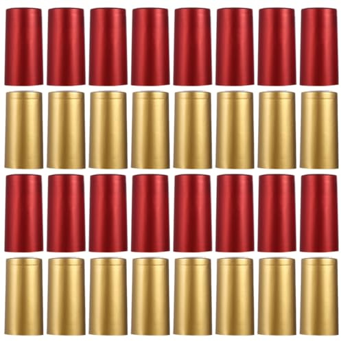 Veemoon 100 pièces Capsules Thermorétractables Bouteille Vin Rouge et Or Joint Bouchon Étanche pour Scellement Rapide avec Souffleur Air Chaud Cave Fête et Usage Domestique