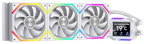 TZMRIT V2G Aio Wasserkühlung 360mm mit 2.8 Zoll IPS LCD-Bildschirm 240 x 320 Auflösung Display,für AM4 AM5,für LGA 1851/1700/1200/115X (White)