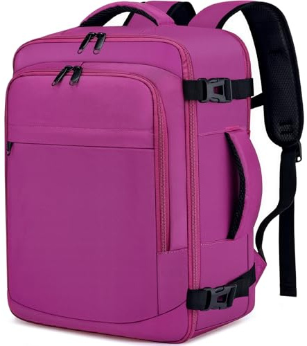 ENZOSUM Zaino Ryanair 40x30x20 Bagaglio a Mano 40x30x20 per Ryanair 24L Zaino da Viaggio per Donna 15.6 Pollici Zaino Porta PC per Scuola Trekking Lavoro,Viola
