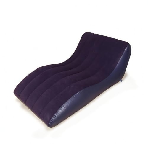 Yqqhrbm Aufblasbares Outdoor Sessel Couch Liege mit Rückenstütze Und Polsterzargen aus Flock PVC Angenehme Und Mobil für Terrasse Camping Strand Ferienwohnung Wohnzimmer, Dunkelblau