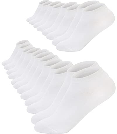 FOOTNOTE 10 Paar Sneaker Socken Ohne Gummi Ohne Naht Damen Herren Schwarz Weiß Bunt Pastell Orange-Rot Größen: 35-38, 39-42