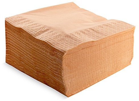 Morigami, Serviette in Standardgröße, 1/4-Falz, 100 Servietten, glatte Oberfläche mit Bordüre, Lachs