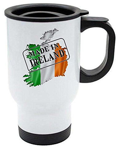 Made in Ireland Thermal Travel Mug - White Stainless Steel - Reusable Coffee Cup