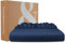 bo&button® Mako Satin Spannbettlaken | Echte Bio Luxusqualität | ALLE GRÖßEN für Matratzen & Boxspringbett Topper | 100% Baumwolle, GOTS & Fairtrade | 90x200 cm, 30 cm Höhe, Navy Blau