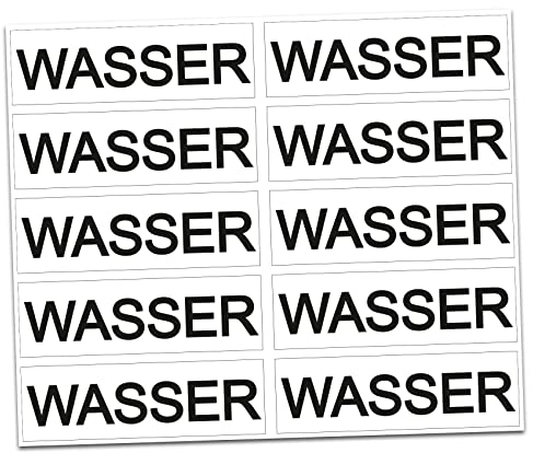 Finest Folia 10 x Aufkleber Kraftstoff Kennzeichnung Tankdeckel Auto Hinweis Brennstoffe AdBlue Benzin Gemisch Diesel Wasser Super (R022-01 Wasser)