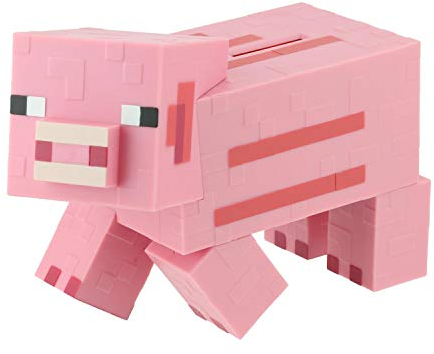 Minecraft Schweinchen-Spardose - Offiziell lizenziertes Minecraft Merchandise, Kinder-Sparschwein, Geschenk für Gamer