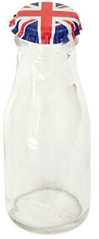 96 x 65ml Mini Milk Bottles Kit Includes Bottle Capper and Crown Caps (Union Jack)