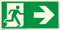 Brandengel® Hochwertiges Schild Notausgangsschild Pfeil Rechts Pfeil Rechts 300 x 150 mm PVC nachleuchtend selbstklebende Schaumschicht Rettungsweg Fluchtweg Kunststoffplatte ISO 7010 DIN 67510