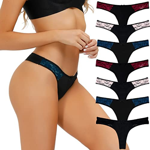 COMSOFT Damen Mikrofaser Low Rise Tanga Höschen T Back Strings von 7