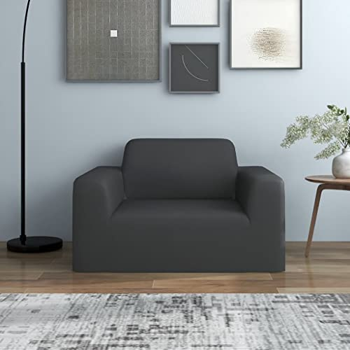 vidaXL Stretch Sofahusse Wiederverwendbar Sofabezug Sofa Abdeckung Überwürfe Universal Stretchhusse Sofaschoner Anthrazit Polyester-Jersey