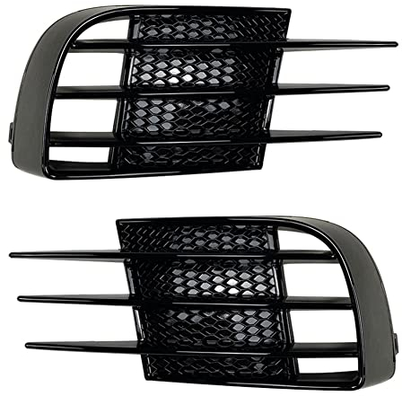 Asudaro 1Paar Auto Nebelscheinwerfer Abdeckung ABS Auto Frontstoßstange Nebelscheinwerfer Grill Untere Seite Nebelscheinwerfer Grill Trim Abdeckrahmen Kompatibel mit G-o-l-f 6 MK6 VI GTI R R20,Schwarz