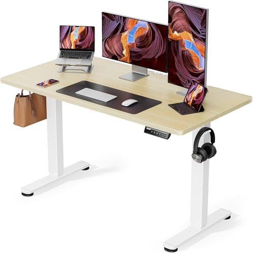 ErGear Elektrisch Höhenverstellbarer Schreibtisch 120 x 60 cm, Schreibtisch Höhenverstellbar mit 4-Gedächtnis-Smart-Pult für Home-Office mit Verbindungsplatte