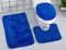 YUMIYU Ensemble 3 Pièces Tapis de Bain Doux Bleu - Couvercle de Toilette, Contour et Tapis Douche