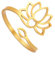 TEAMER Resizable Lotus Ring Edelstahl Semikolon Ring Yoga Meditation Om Symbol Ring Inspirierender Schmuck für Frauen Teenager Mädchen (Lotus 1-Gold)