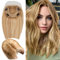 Originea Echthaar Topper Für Frauen Dünner Werdendes Haar 150% Dichte Clip in Topper Echthaar Extensions 14x15cm Mono Basis Handgefertigt Toupet mit Spitzenfront 30cm-70g #P18/613
