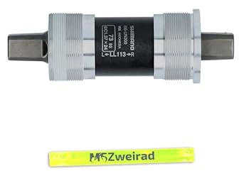 MSZweirad Shimano Fahrrad Innenlager BB-UN300 Vierkant BSA 68/73mm Verschiedene Achslängen inklusive Reflexband (73, 113mm)