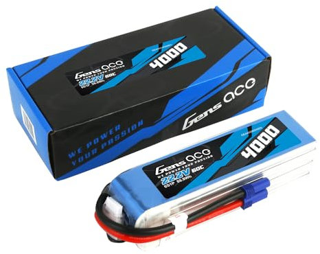 Gens ace 6S LIPO Akku 4000mAh 22.2V 60C 6S1P Akku mit EC5 Stecker für RC Car Heli Plane Boat Hubschrauber Flugzeug