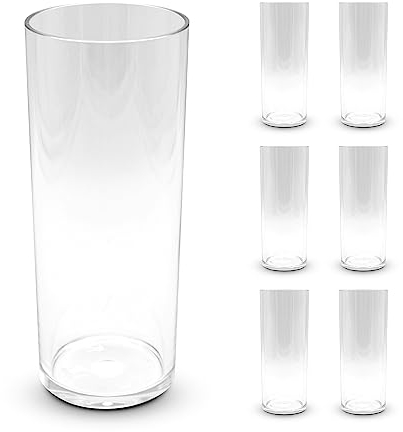 DOJA Barcelona | Bicchiere Tumbler Alto 30cl | Pack 6 | Plastica Rigida Trasparente | 154x63x2mm | Bicchieri Policarbonato | Plastica Dura Riutilizzabile | Lavabili