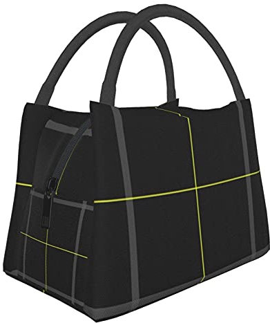 BAAROO Lunch Bag Neon Yellow Plaid Lunch Box Mahlzeit Tasche Tragbare Isolierung Tasche Reißverschluss Paket