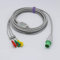Kompatibel Hellige Direct-Connect EKG-Kabel 10 Pin 3 Lead Snap Connector