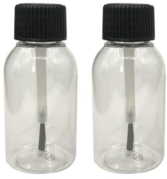 Lot de 10 flacons de 30 ML en Plastique avec Pinceau applicateur pour Peinture et retouche, Flacon Vide pour Vernis à Ongles, Flacon de Colle avec Pinceau Noir