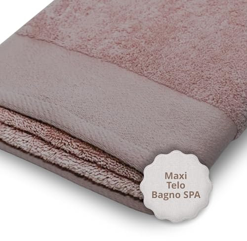 casaviva - Telo da Bagno Maxi 150x100 cm 100% Cotone Sublime 750 GSM - Asciugamano Cotone Oeko-Tex Extra Morbido e Assorbente - Telo Asciugamano Bagno - ROSA CIPRIA
