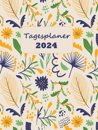 Buchkalender 2024 A4: Kalender 1 Tag 1 Seite ,12 Monate, Buchkalend mit Uhrzeit, Terminkalender, Kalenderbuch, Elegantes Design