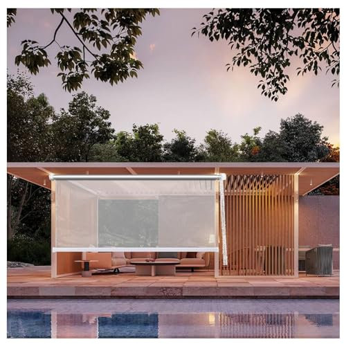 Persianas enrollables de PVC transparente para exteriores,persianas de lluvia de vinilo transparente persianas enrollables,pérgolas y toldos verticales para ventanas ( Size : W110xH220cm/W43.3xH86.6in
