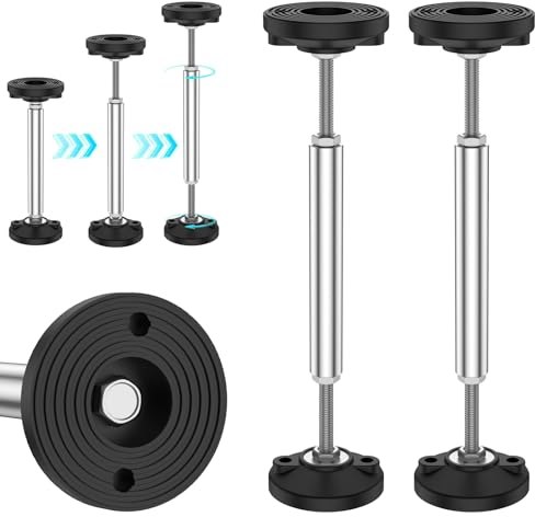 2 varillas de soporte telescópicas, 24-37 cm, ajustables, de acero inoxidable, patas plegables de escritorio, cocina, encimera, altillo, barra de soporte de armario, 300 kg de capacidad de peso para