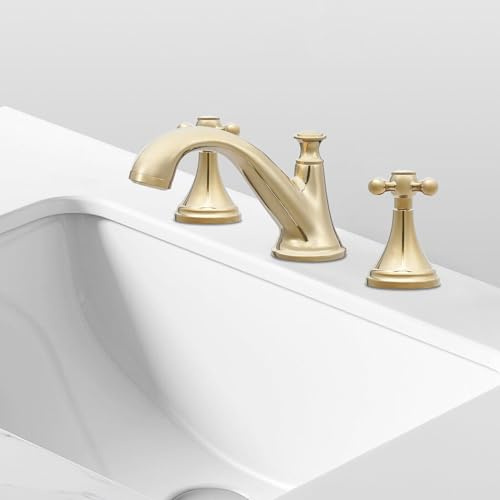 LNINNERY Rubinetto lavabo bagno 3 fori con doppia maniglia a croce per lavabo nostalgico