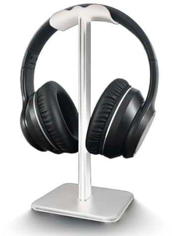 GGUFAY Soporte Auriculares Gaming, Soporte Cascos Gamer Mesa, Sencillo y Robusto Headphone Stand con Silicona TPU Antideslizante, Oficina Accesorios, Adecuado para Oficina en Casa,Blanco
