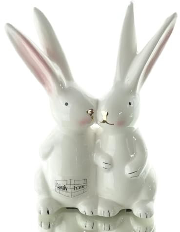 Gasper Oster-Deko Hasenpaar Kisses Weiß 14 cm - Keramik