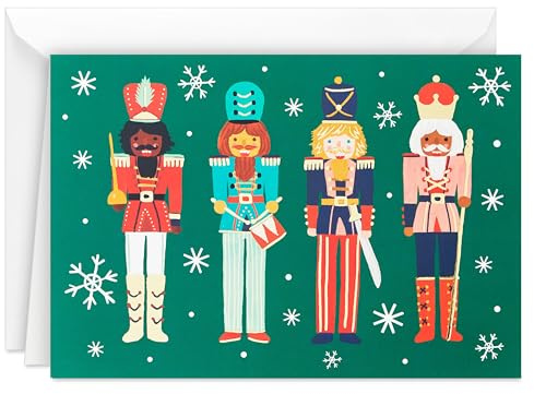Hallmark Weihnachtskarten in Box, vier Nussknacker (40 Karten und 40 Umschläge)