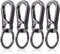 Redamancy 4 Pieces Metal Keychain Carabiner, Keyring Keychain Clips, Carabiner Snap Hook, Carabiner Keychain Clips for Outdoor, Keyring Key Ring Chain Clips Hook Holder for Unisex