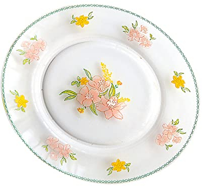 OQHAIR Stück Blumen-Glasschale, Glas-Essteller, Vintage-Teller, Glasschalen, transparentes Glas, Dessertteller, runde Kuchenformen, Glas-Obstteller, Haushaltsgeschirr, Heimaufbewahrungste